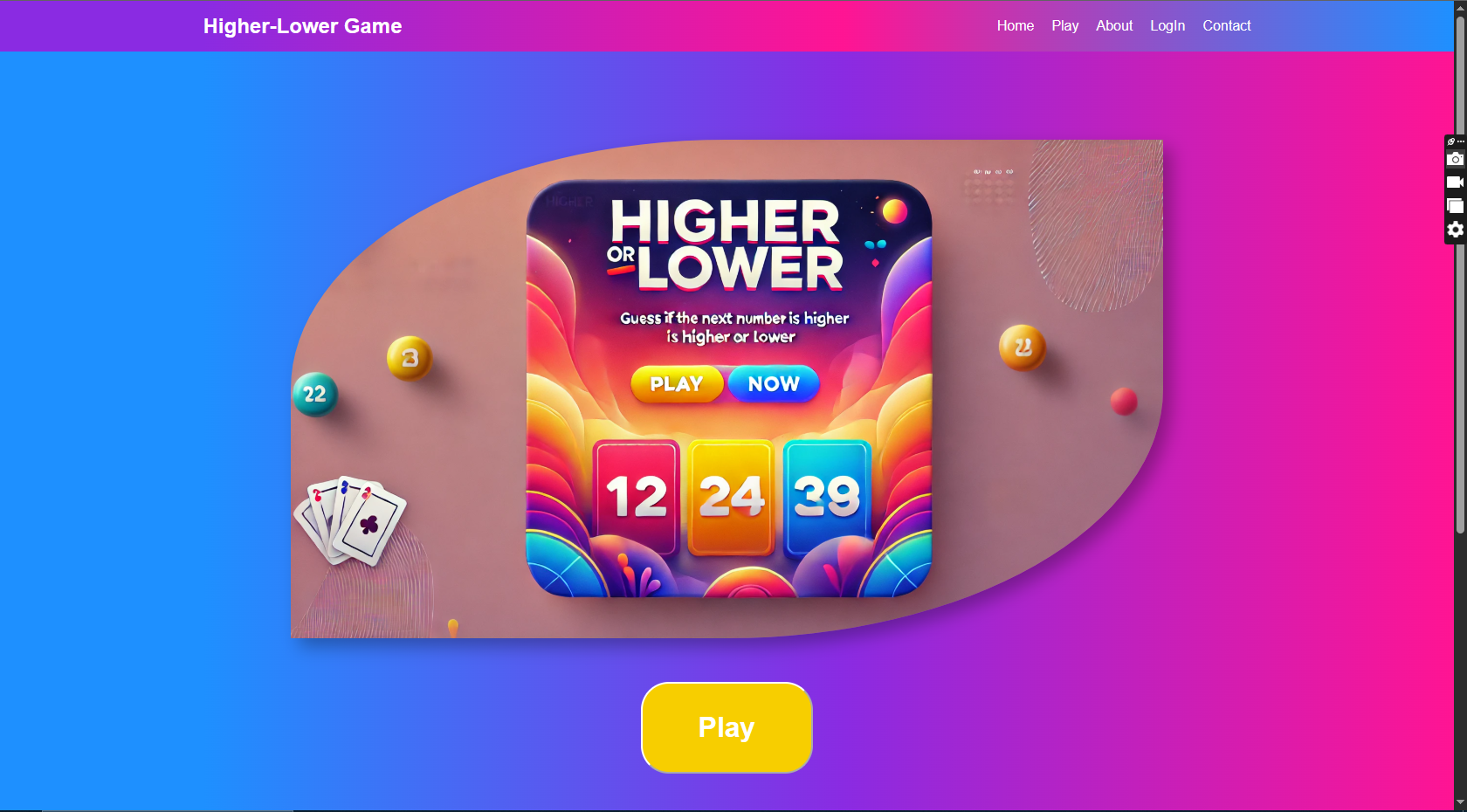 Higher Lower Game